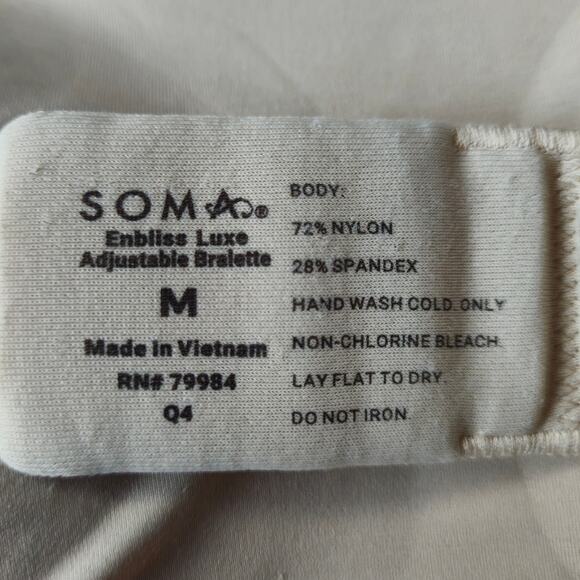 Soma Enbliss Luxe Adjustable Bralette Beige Size Medium - Picture 4 of 5